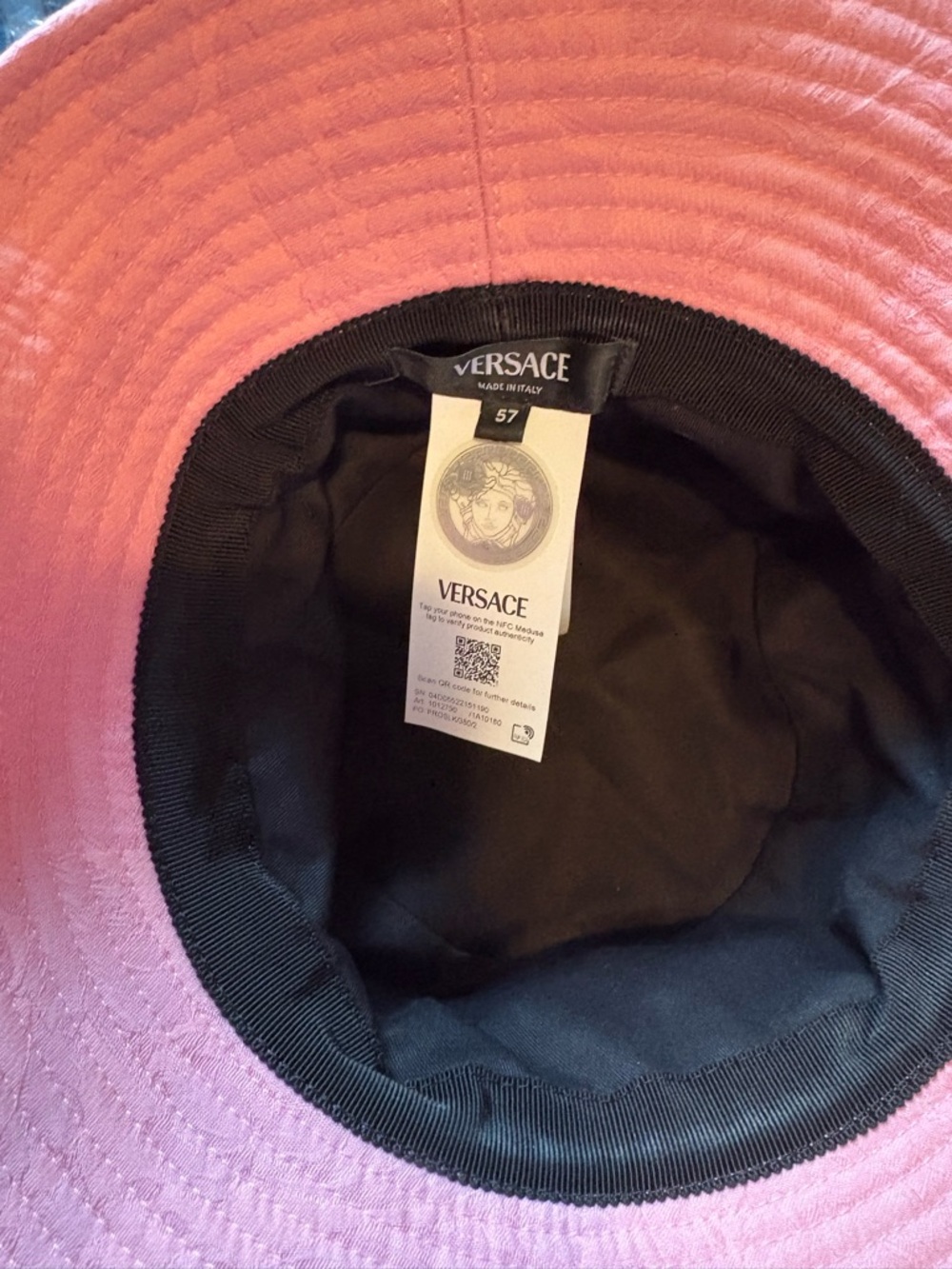Versace Pink Bucket Hat size 57 - Picture 4 of 5